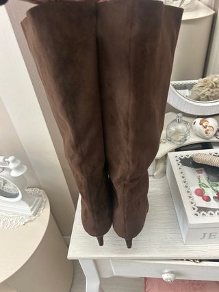 Stivali donna marrone gamba larga tg 39 nuovo