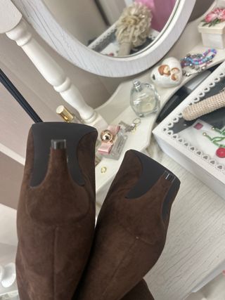 Stivali donna marrone gamba larga tg 39 nuovo