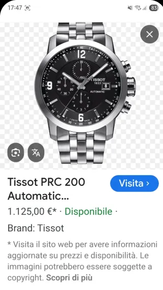 Orologio Tissot Cronografo Automatico Uomo