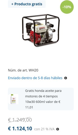 Motobomba Honda GX160