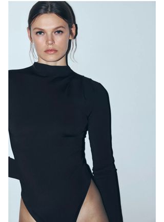 Body Zara manga larga negro