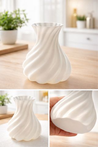 Vaso Bianco Stampato 3D Design Unico Misura M