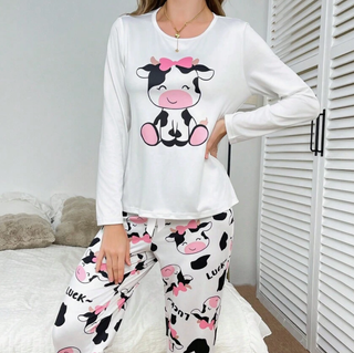 Pijama fino vaca manga larga