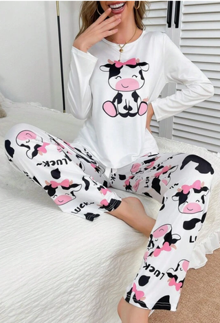 Pijama fino vaca manga larga