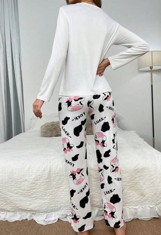 Pijama fino vaca manga larga
