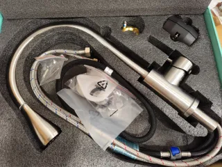 Grifo Cocina Extensible Negro/Plata