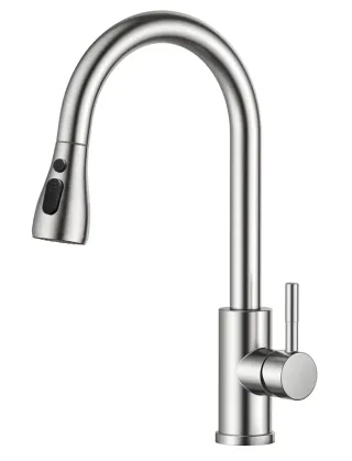 Grifo Cocina Extensible Negro/Plata