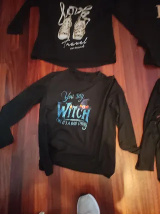 Lote 5 Camisetas Manga Larga Negras XL