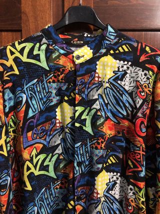Camicia ADON uomo fantasia graffiti taglia L