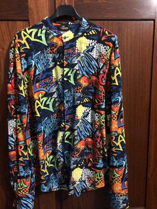 Camicia ADON uomo fantasia graffiti taglia L