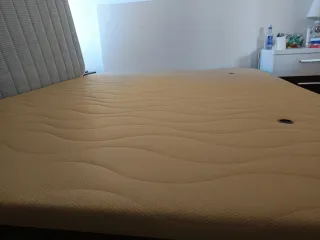 Base tapizada Cama 150 Beige/Gris