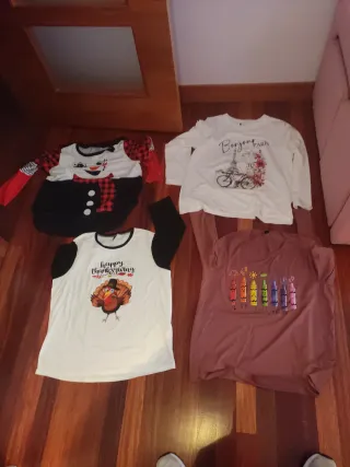 Lote 4 Camisetas Manga Larga Mujer XL