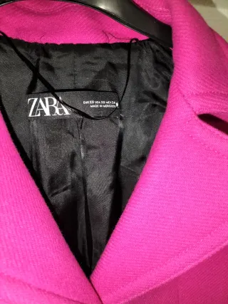 Abrigo Zara Manteco Rosa fucsia