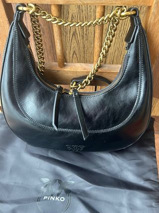 Borsetta Pinko Nera con Catena Oro