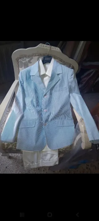 Traje Rayas Azul Claro