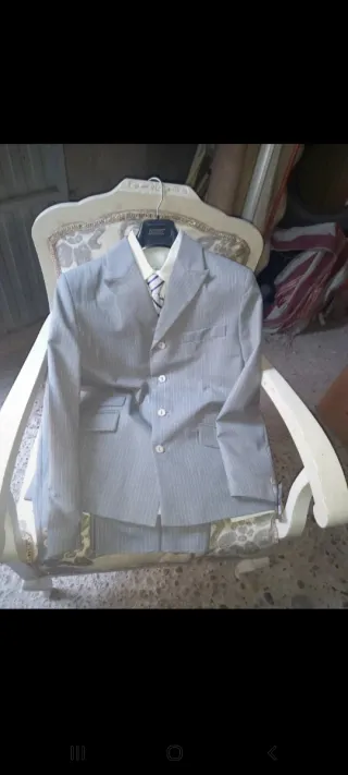 Traje Rayas Azul Claro