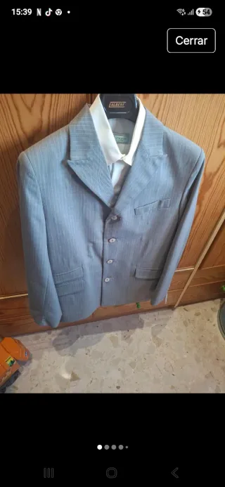 Traje Rayas Azul Claro