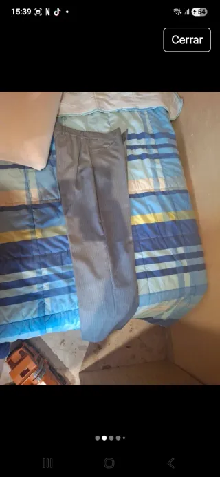 Traje Rayas Azul Claro