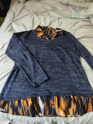 Suéter con falsa camisa