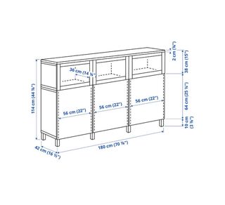 Vitrina Salón Besta Ikea Madera y Cristal