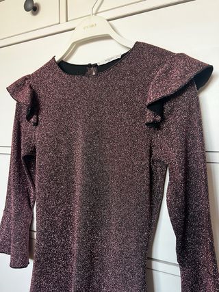 Camiseta Mango Brillo Rosa talla S