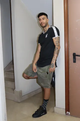 Conjunto SikSilk Camiseta Negra y Pantalón Corto