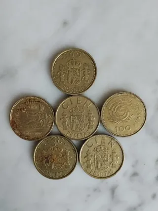 6 Monedas 100 Pesetas Juan Carlos I