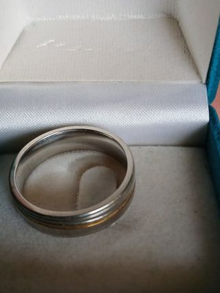 Anello fedina uomo oro e argento