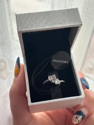 Anillo Pandora Doble Corazón
