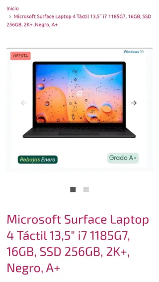Microsoft Surface Laptop 4 Táctil 13.5 i7