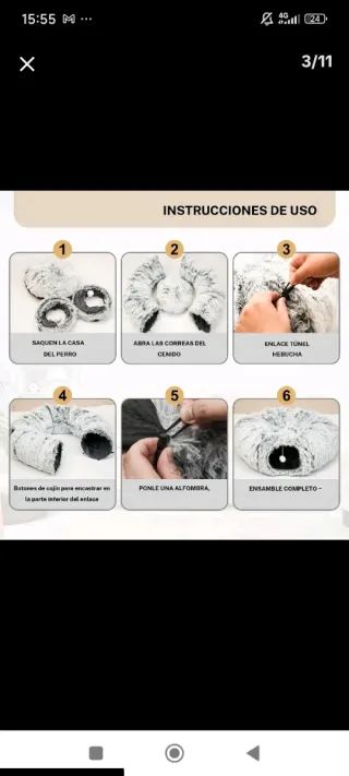 Cama túnel para gato suave