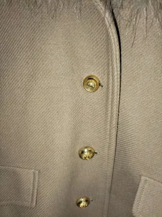 Abrigo Zara Lana Beige con Cuello Peludo