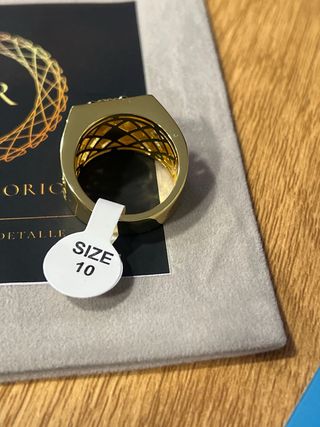 Anillo Chapado Oro 14K Medusa Talla 10