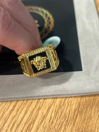 Anillo Chapado Oro 14K Medusa Talla 10