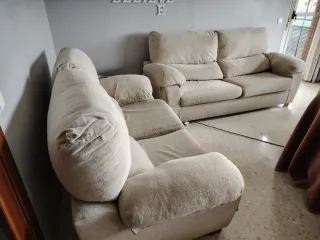 Sofás 3x2 beige tela