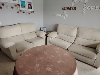 Sofás 3x2 beige tela