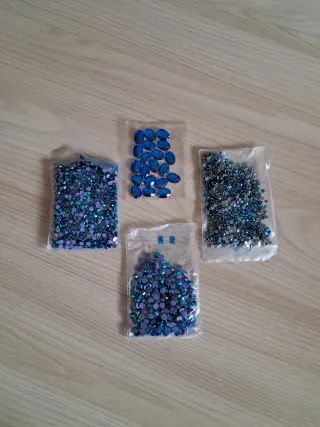 Strass Vetro e Pietre Ovali Blu