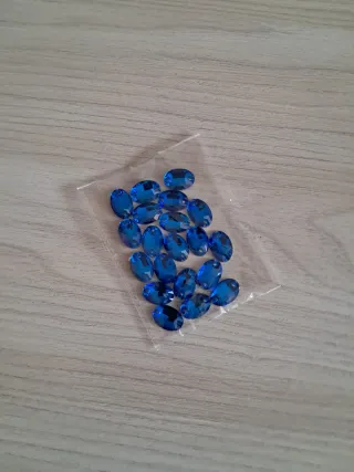 Strass Vetro e Pietre Ovali Blu