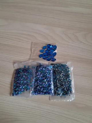 Strass Vetro e Pietre Ovali Blu