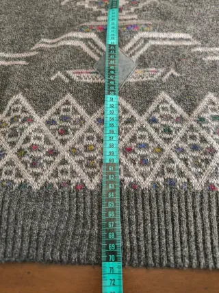 Maglione vintage anni 80 grigio multicolor