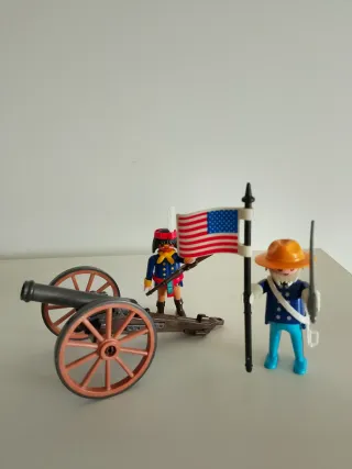 Lote Playmobil: Soldado, Indio y Cañón