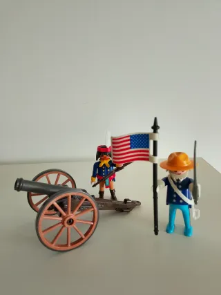Lote Playmobil: Soldado, Indio y Cañón