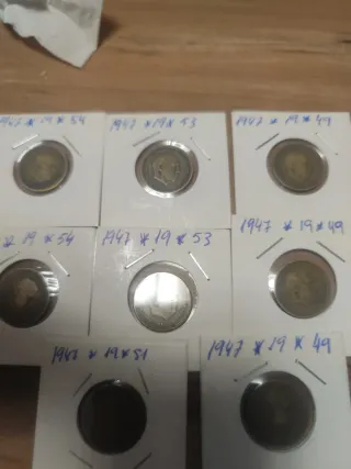 7 Monedas Pesetas 1947