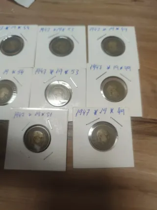 7 Monedas Pesetas 1947