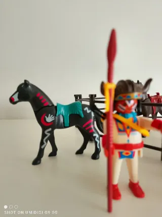 Lote indios Playmobil con caballos y accesorios