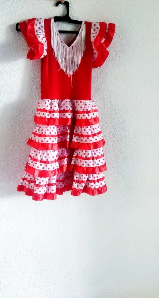 Vestido de Flamenco Volantes Lunares(8-10 años)