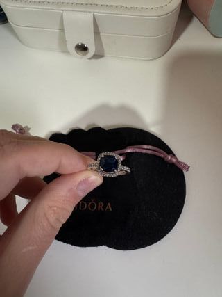 Anillo plateado Plata Gema Azul Brillante plata 92