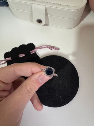 Anillo plateado Plata Gema Azul Brillante plata 92