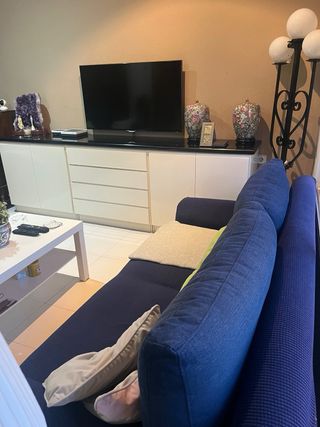 Mueble buffet comedor negro y blanco