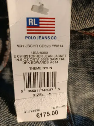 Chaqueta Vaquera Ralph Lauren Talla S